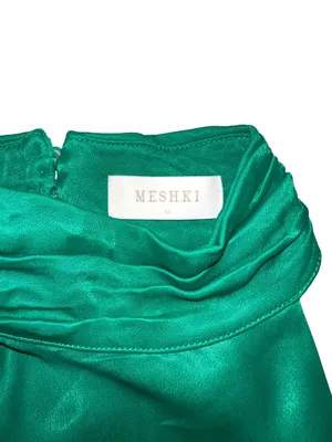 Meshki Claire Satin Halter Sleeveless Green Maxi Dress MEDIUM thumbnail 6