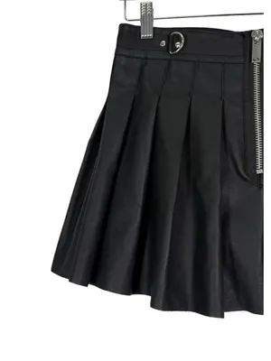 Current Mood Dolls Kill Faux Leather PLeated Mini Skirt in Black Size Small thumbnail 5