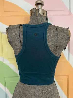 PrAna Becksa Ribbed Sports Bra Tank Teal Sz S 💛🍄 thumbnail 3