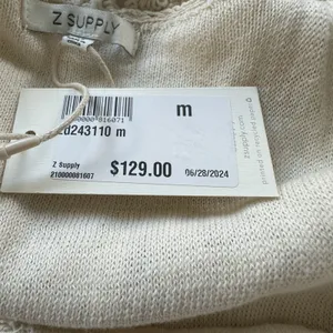 NWT Z Supply Allure Dress Sz M Natural Crochet Knit Sleeveless Boho Sleeveless thumbnail 5