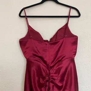 HOUSE OF CB 'Nera' Wine red Satin Draped Corset‎ Dress /Size L NWOT thumbnail 9