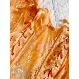 Sugar Thrillz Art of the Swoon Corset Bustier Top XXL Yellow Gold thumbnail 3