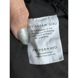 Peppermayo Alone With You Mini Dress Size US 8 Black Halter Tie Neck Ruched thumbnail 7
