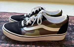 VANS Old Skool Woodland Camo Black Green Low Top Women’s‎ Lace Sneaker thumbnail 1