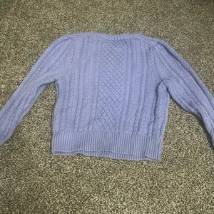 J. Crew Purple Cable Knit Long Sleeve Pullover Sweater M thumbnail 12
