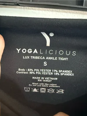 Yogalicious Lux Tribeca Size Small Black Active Leggings with Side Pockets NWT thumbnail 6