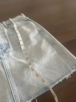 rag & bone Light Blue Denim A-Line Mini Skirt thumbnail 3