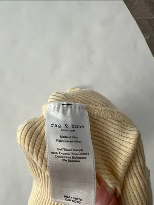 Rag & Bone Essential Rib Knit Tank Top Organic Pima Cotton Butter Yellow M $95 thumbnail 8