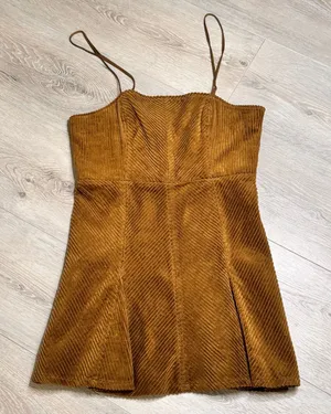 NWT Urban Outfitters Kensie Corduroy Lace Up Mini Dress Brown‎ A Line Medium M thumbnail 1