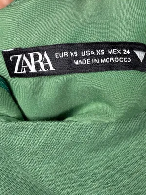 Zara Linen Blend Open Back Midi Dress in Green thumbnail 2