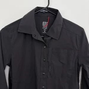 Topo Designs Shirt Womens Small Black Snap Front Lightweight Utility Outdoor thumbnail 2