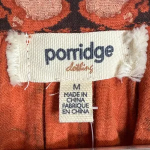 Anthropologie Porridge Peasant Blouse Top Smocked waistband Cuffs Tie W2056 Sz M thumbnail 4