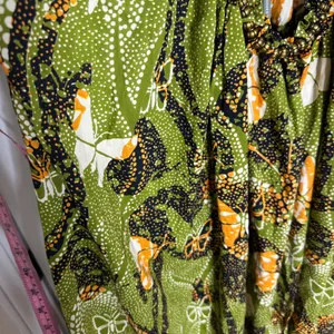 Anthropologie Kenzie Parrott green butterfly nature midi dress small vacation‎ thumbnail 6