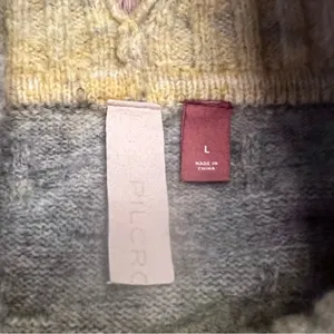 Pilcro‎ by Anthropologie Cropped Mock Neck Sweater in Yellow & Gray Ombre Large thumbnail 14