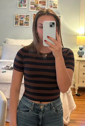 ZARA Striped Top thumbnail 1