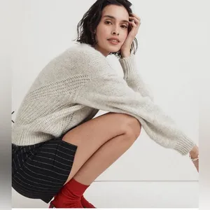 Madewell Wool Blend Crewneck Wedge Long Sleeve Sweater XS thumbnail 2