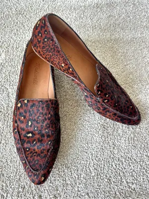 Madewell The Frances Skimmers Painted Leopard Calf Hair Leather Flats Loafer thumbnail 3