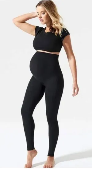 Blanqi Women's Black Maternity Leggings Medium thumbnail 1