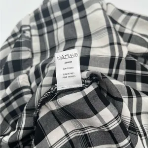 LOFT ANN TAYLOR Top Peplum Plaid Blouson Henley B&W Business Casual Size Small thumbnail 9