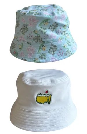 Masters Tournament 2026 Reversible Floral Print / White Logo Bucket Hat NWT thumbnail 1