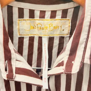 Free People X Jen’s Pirate Booty NEW Amaya Shirt Dress XS Summer Nautical Stripe thumbnail 6