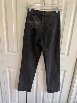 Reformation Star Jean Black Denim Sizr 24 thumbnail 5