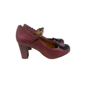 La Veintinueve Penelope Leather Mary Jane Bow Block Heel Red Black EU 42 US 10 thumbnail 4