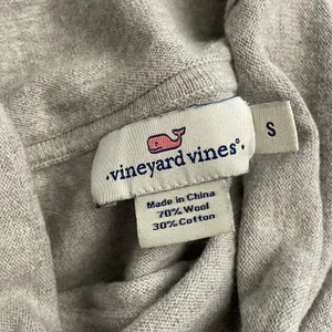Vineyard Vines Wool Cotton Blend Turtleneck Sweater Womens‎ Gray Size S thumbnail 2