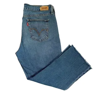 Levi's 505 Straight Leg Jeans Women’s Size 6 Short Blue Raw Hem thumbnail 10