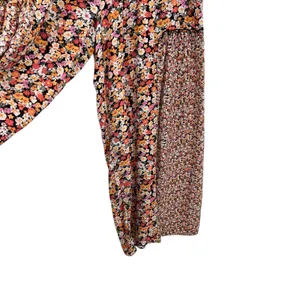 Maaji Wide Leg Pants Calico Floral Print Viscose Orange‎ Black Size Medium thumbnail 5