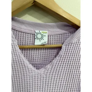 OFFLINE by Aerie Waffle‎ Knit Long Sleeve Top Lavender Purple Thumbhole Small thumbnail 6