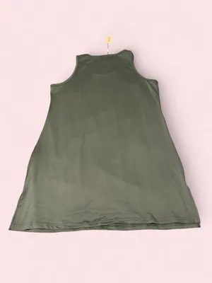 Sleeveless Olive Green Midi A-Line Dress thumbnail 2