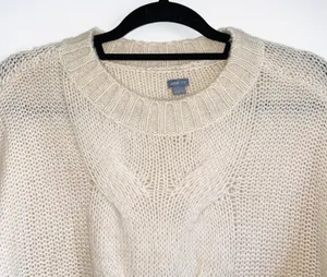 Aerie Cream Soft Chunky Knit Oversized Pullover Sweater thumbnail 3