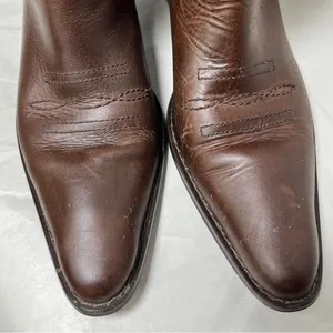 Womens sz 8M Matisse Chocolate Leather Point Toe Cowboy Western Pull Up Boots thumbnail 2