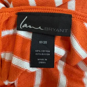 Lane Bryant Orange Striped High Low Top with Back Zipper Plus Size 18/20 thumbnail 5