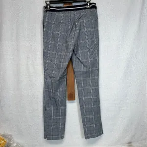Zara Gray & White Striped High Rise Cropped Pants Size‎ S thumbnail 4