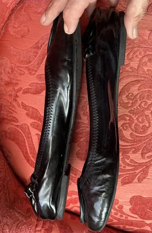 Tory Burch Black Leather Ballet Flats thumbnail 1