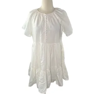 Madewell Women's $128 Linen-Blend Tiered Mini Dress Size S NF890 thumbnail 4
