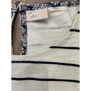Anthropologie Postmark Striped Ruffle Sleeve Top Womens Medium thumbnail 5