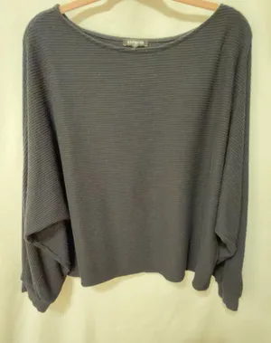 Express Ribbed Sweater Cropped Boat Neck Size L/XL thumbnail 1