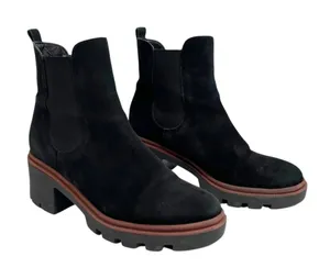Antonio de Faria Black Suede Chunky Heeled Chelsea Boots thumbnail 1