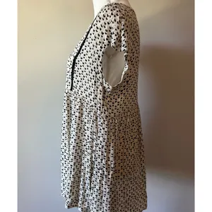 Vanessa Virginia by Anthropologie Spotted Black and White Blouse M thumbnail 6