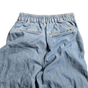 Anthropologie Pilcro High-Rise Pleated Culottes Denim Light Pants‎ Size: 27 thumbnail 6