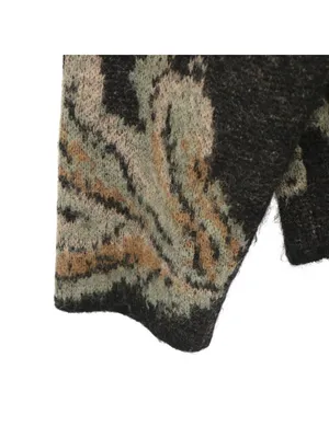 Vince Leaf Jacquard Pullover Alpaca Mohair Wool Blend Sweater M thumbnail 7