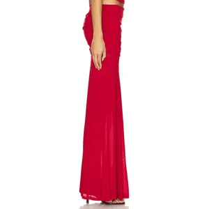 Runaway The Label Meila Romantic Cherry Chiffon Stretch Sheer Maxi Skirt XS NWT thumbnail 8