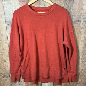Oversized Rust Crewneck Sweatshirt Medium Relaxed Fit Soft Autumn Cozy Pullover thumbnail 1