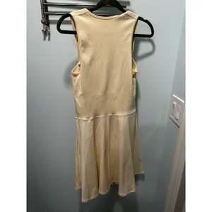 OQQ Athletic Tennis Dress Pale Yellow‎ Large Ribbed Square Neck Gym Casual thumbnail 3