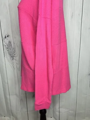 Staccato Pink Multi Directional Ribbed Long Sleeve Lightweight Sweater Sz L thumbnail 6