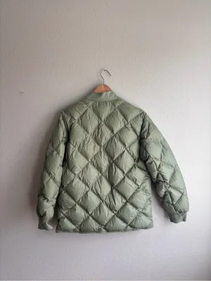 Light Olive Quilted Puffer Jacket TNA Green thumbnail 5