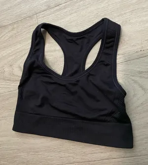 all in motion Black Racerback Sports Bra - Seamless Support thumbnail 1